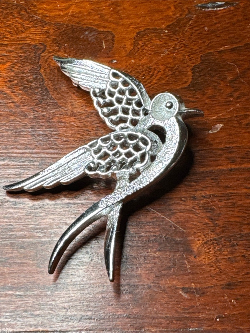 Sarah Coventry Silver-Tone Flying Bird Brooch